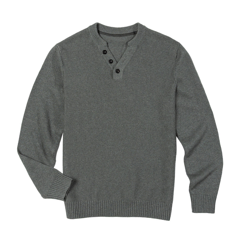 3 button neckline luxury cotton knit