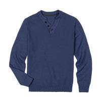 3 button neckline luxury cotton knit