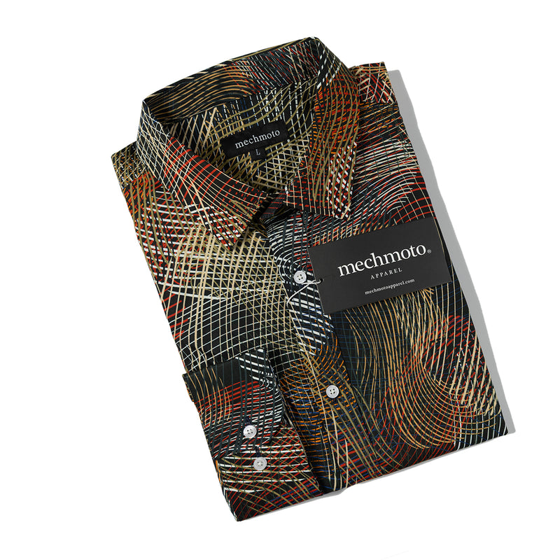 Cotton stretch shirt with circle print
