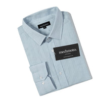 Textured L/S shirt with back box pleat