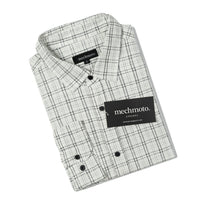 Textrured check shirt with back box pleat