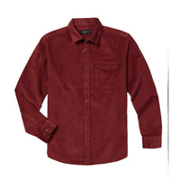 Cord shirt with a flap pocket back box pleat