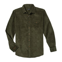Cord shirt with a flap pocket back box pleat