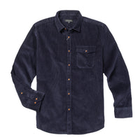 Cord shirt with a flap pocket back box pleat