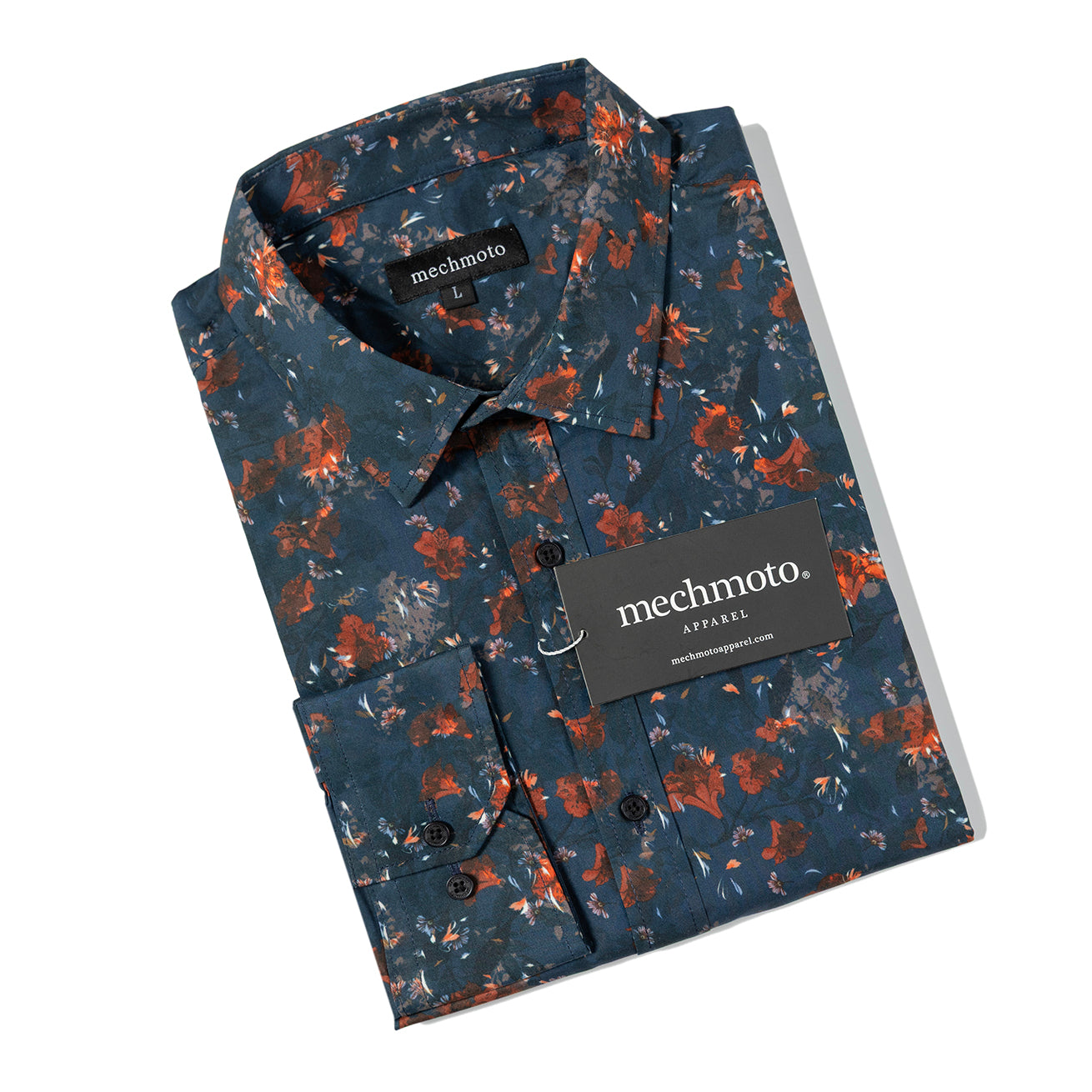 Stretch floral shirt with two back darts