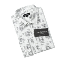 Cotton stretch shirt with broken block design