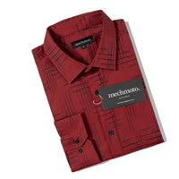 Cotton stretch shirt with broken block design