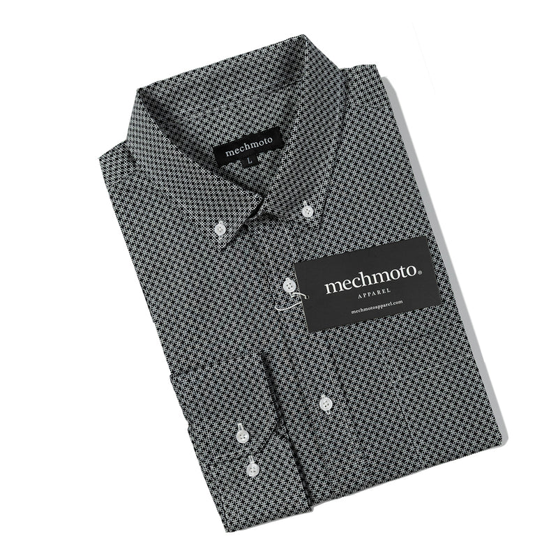 Stretch interlock shirt with button down collar and chest pocket