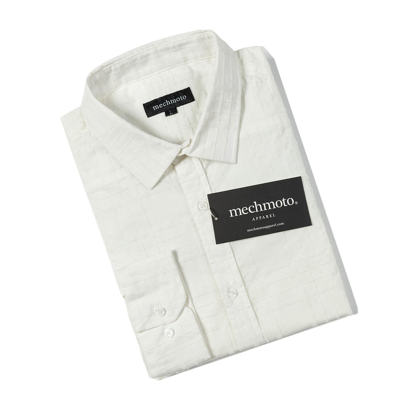 Tonal shirt with flocking adding luxury texture