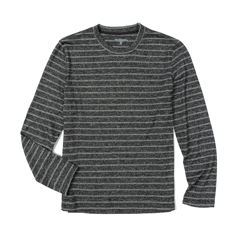Striped long sleeve crew neck top
