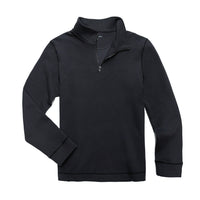 Textured knit L/S top with zip on chest and 1/4 zip neck detail
