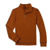 Textured knit L/S top with zip on chest and 1/4 zip neck detail