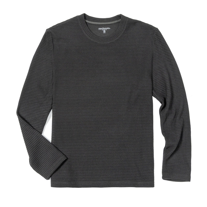 Waffle texture crew neck top