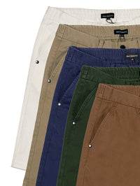 1/4 elasticated stretch short side entry pockets two back jet pockets