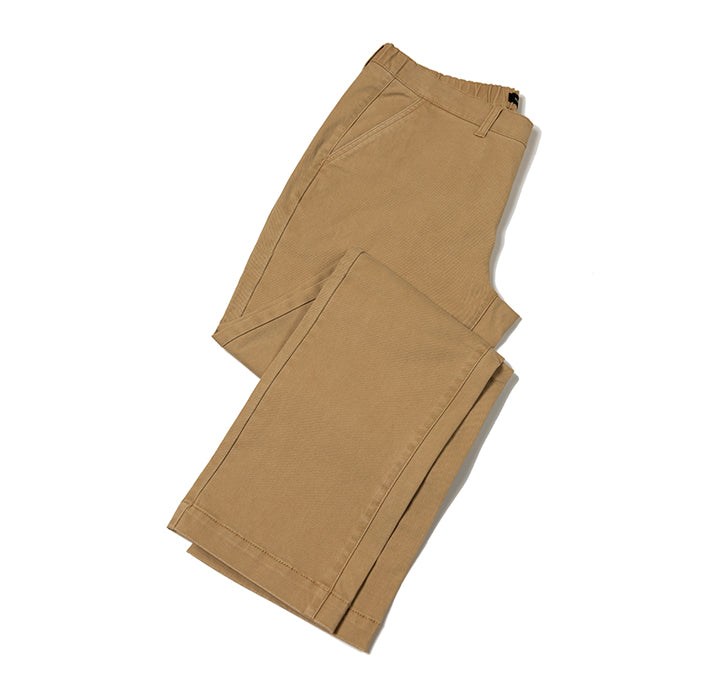 Cotton stretch straight chino pant side entry pockets 2 back jet pockets