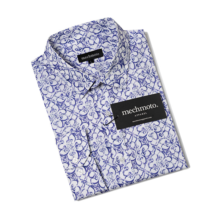 cotton stretch shirt with grape print
