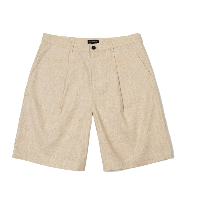 Side pocket pleated short with two button flap pockets