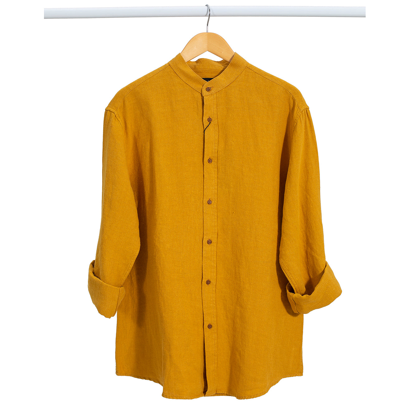 Luxury Linen Shirt With Mandarin Collar