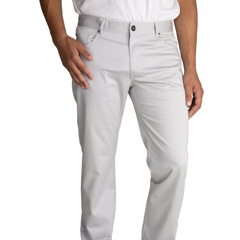 Deluxes slim stretch 5 pocket chino pant : Cement
