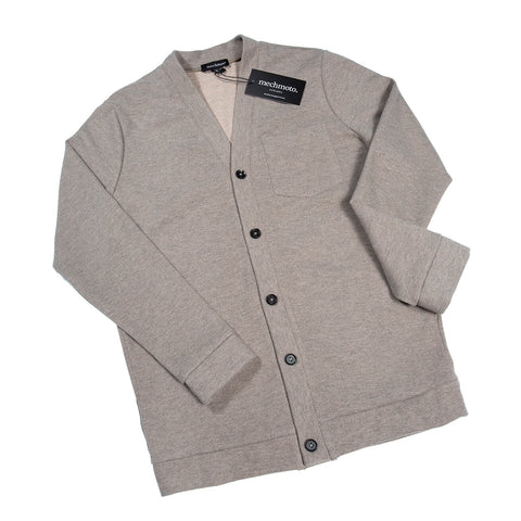 Fleece textured button through jacket with pockets: SAND