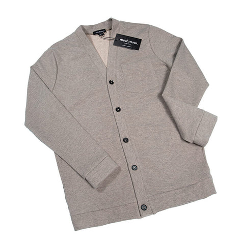 Fleece textured button through jacket with pockets: SAND