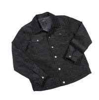 Luxury cord button jacket with side pockets: BLACK