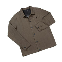 Ligned linen jacket with button detail: KHAKI