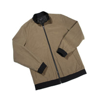 Textured wadded jacket with side pockets: KHAKI