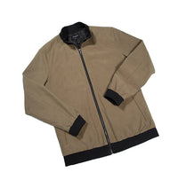 Textured wadded jacket with side pockets: KHAKI