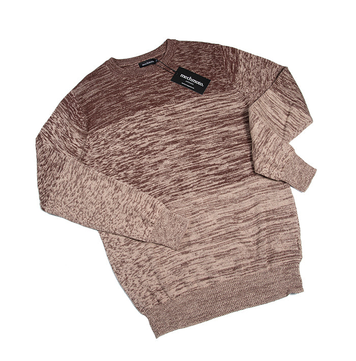 Cotton multi knit with crew neck : Mocca
