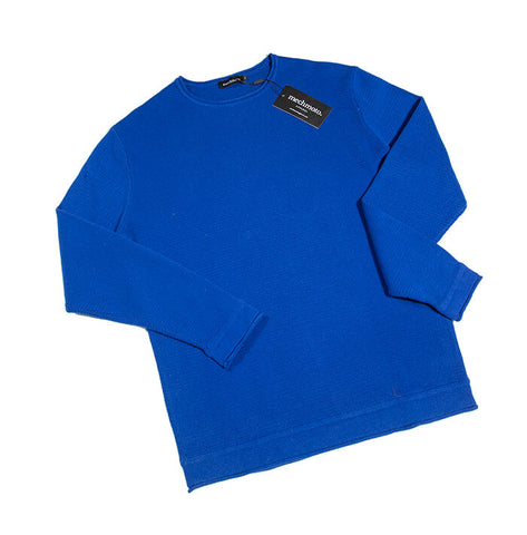 Cotton rolled crew neck in luxury cotton: Electric